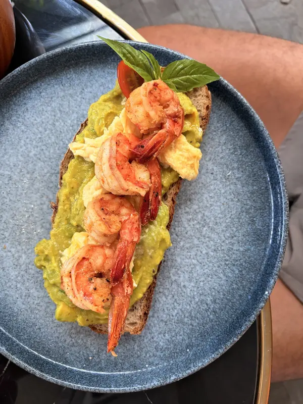 Shrimp avocado toast